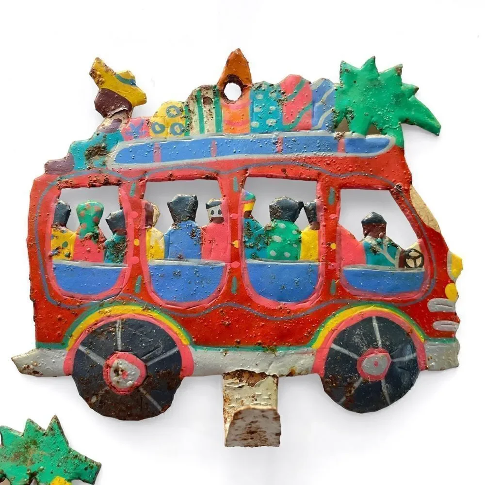 Haitian Metal Bus Hooks Wall Art